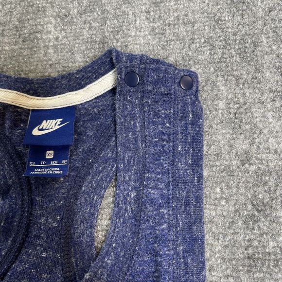 Nike Gym Romper Womens XS Racerback Snap Shoulder Drawstring Waist Blue - Picture 7 of 13